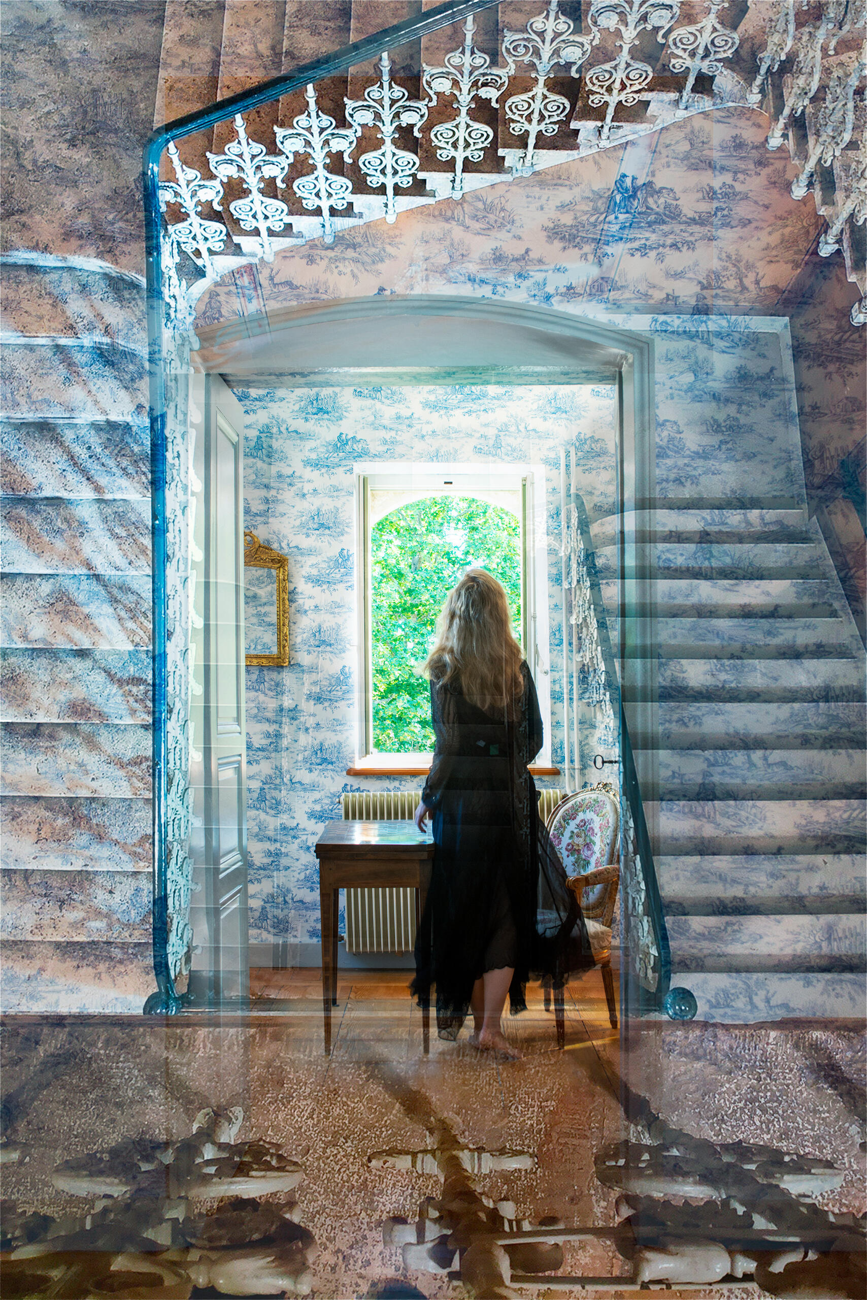 To the Light 2023 Pigment print on silk 120 x 80 inches