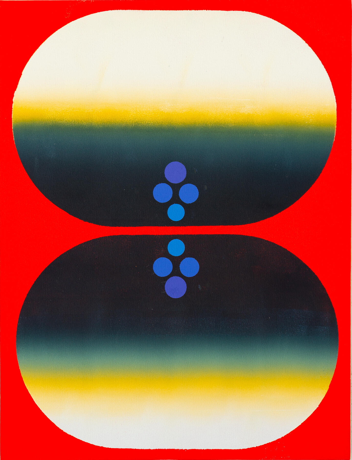 Untitled (OrbPtg) [TM.0650] 2018/2025 Acrylic and fluorescent acrylic on canvas 23 x 18 in.